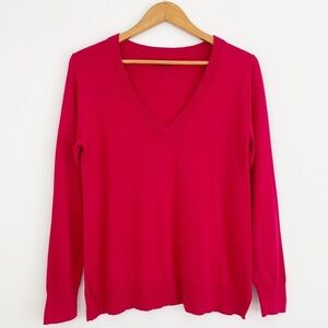 J. Crew Mercantile Red 100% Cotton Soft V-Neck Sweater Size Medium